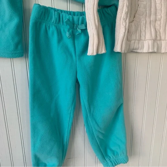 Easter Bunny Fun w/Wonderkids 3T Fleece Set - Teal & White & Place Sweater - Picture 5 of 9